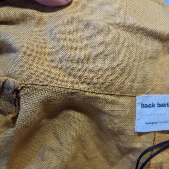 NEW Back Beat Co. Yellow Dylan Robe Jacket Pockets XS Small Hemp Linen - Picture 9 of 9